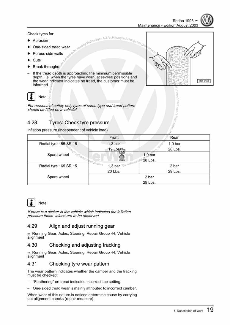 Examplepage for repair manual 2 Maintenance