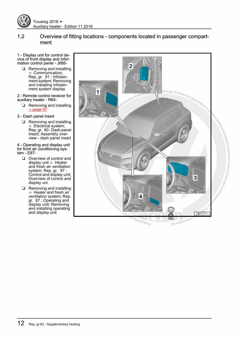 Examplepage for repair manual 3 Auxiliary heater