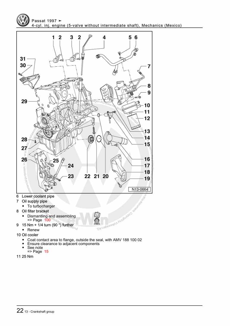 Examplepage for repair manual 4-cyl. inj. engine (5-valve without intermediate shaft), Mechanics (Mexico)