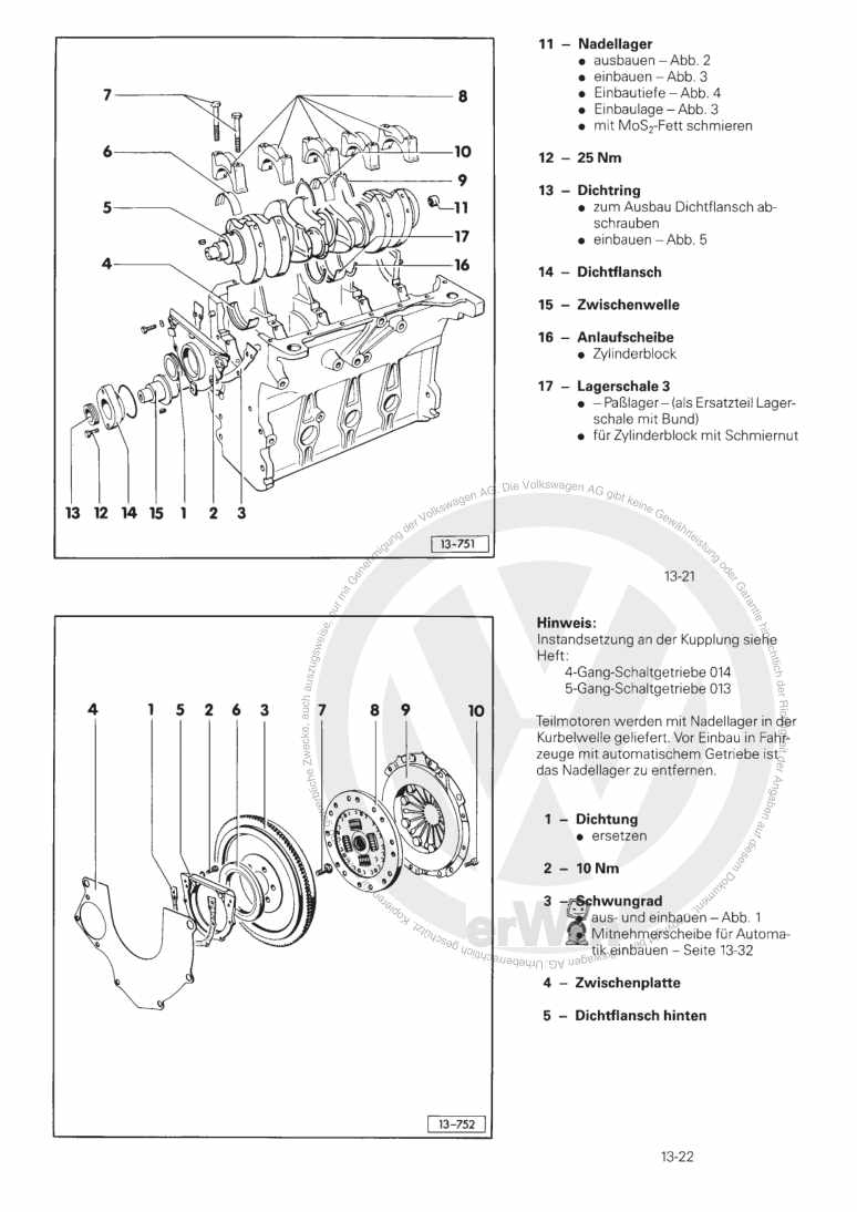 Beispielseite für Reparaturanleitung 3 4-Zylinder-Dieselmotor, Mechanik CR,CY,JK
