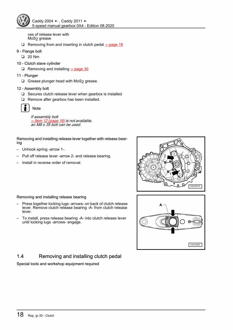 Examplepage for repair manual 2 5-speed manual gearbox 0A4