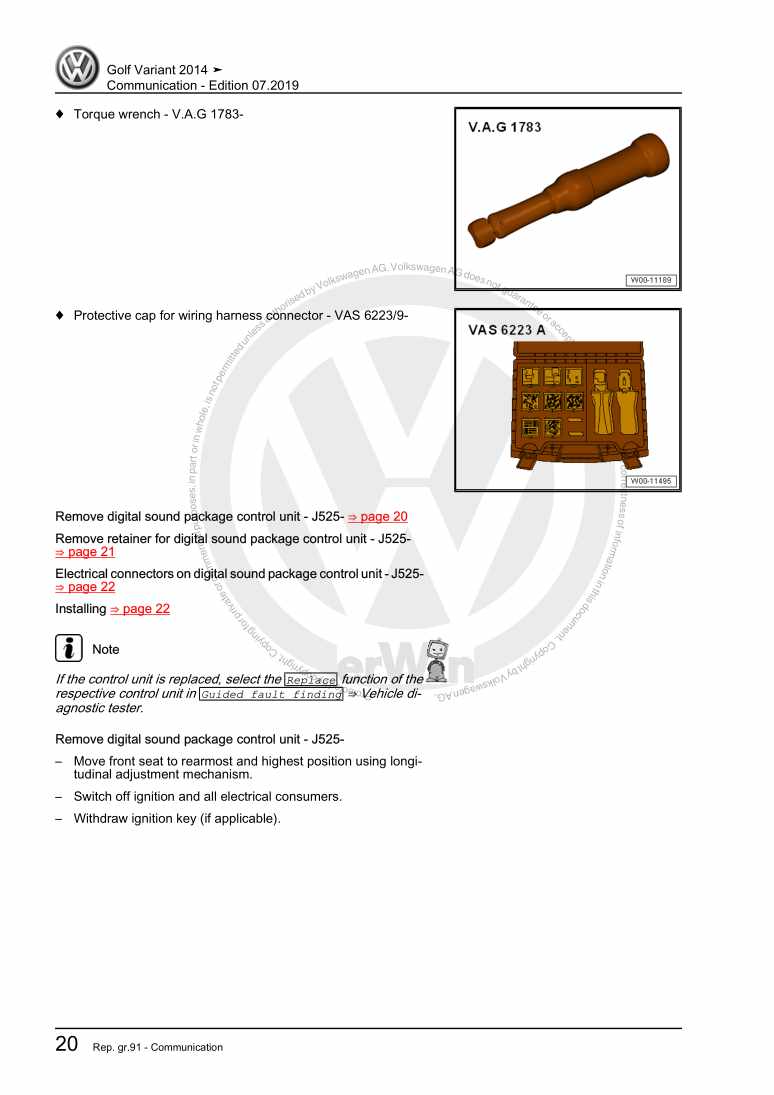 Examplepage for repair manual 3 Communication