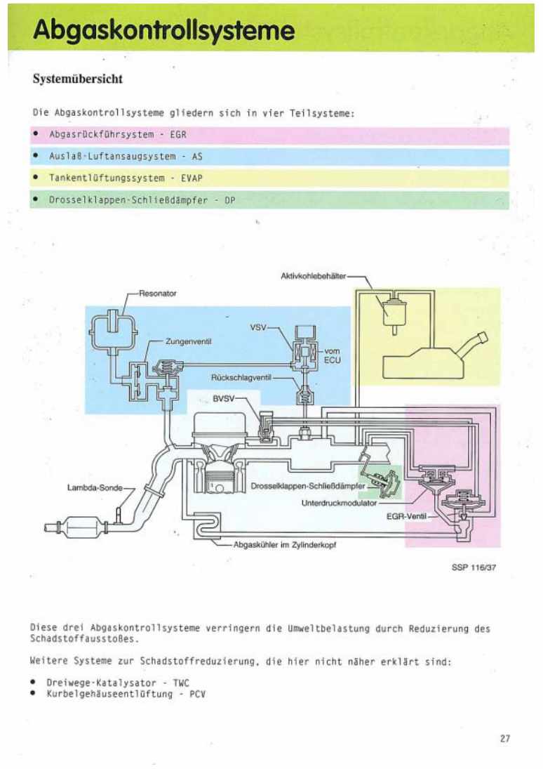 Examplepage for repair manual 2 Nr. 116: 2,4-l-Einspritzmotor 22 R im VW Taro