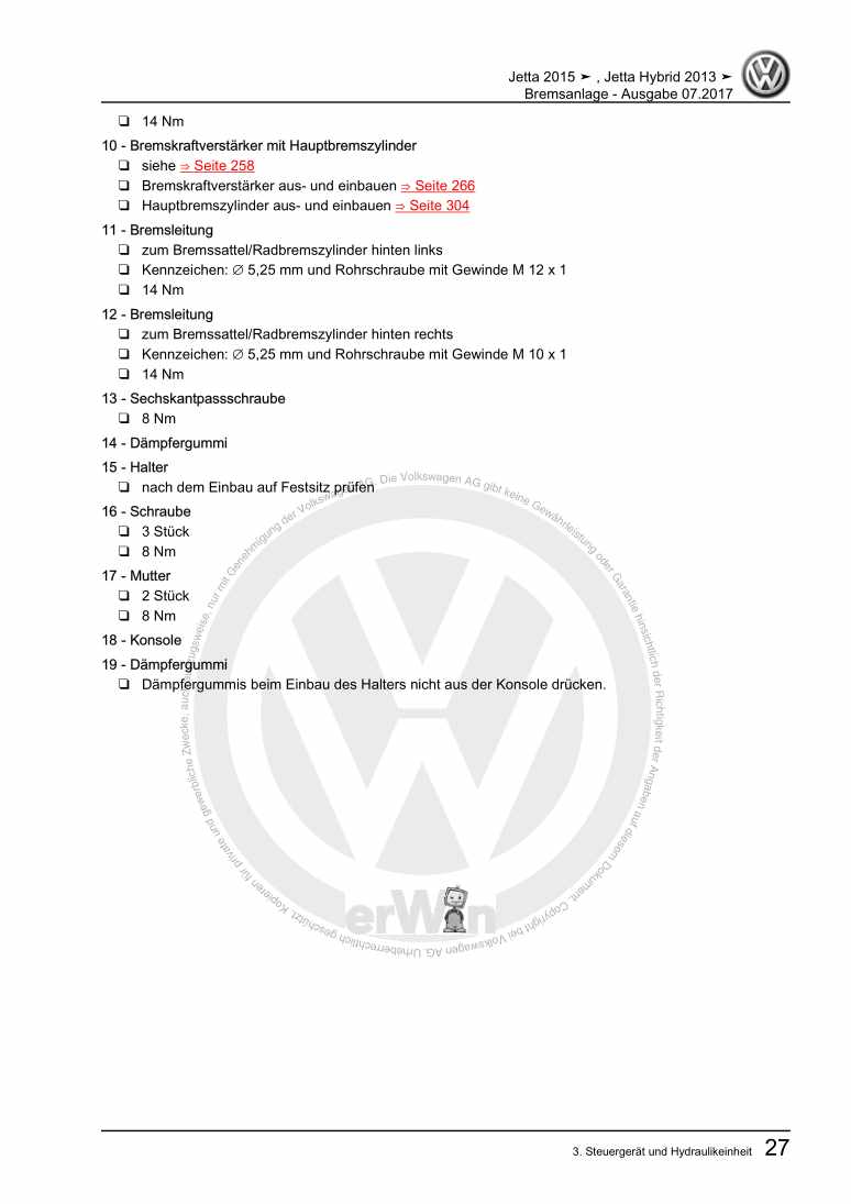 Beispielseite für Reparaturanleitung 2 Bremsanlage