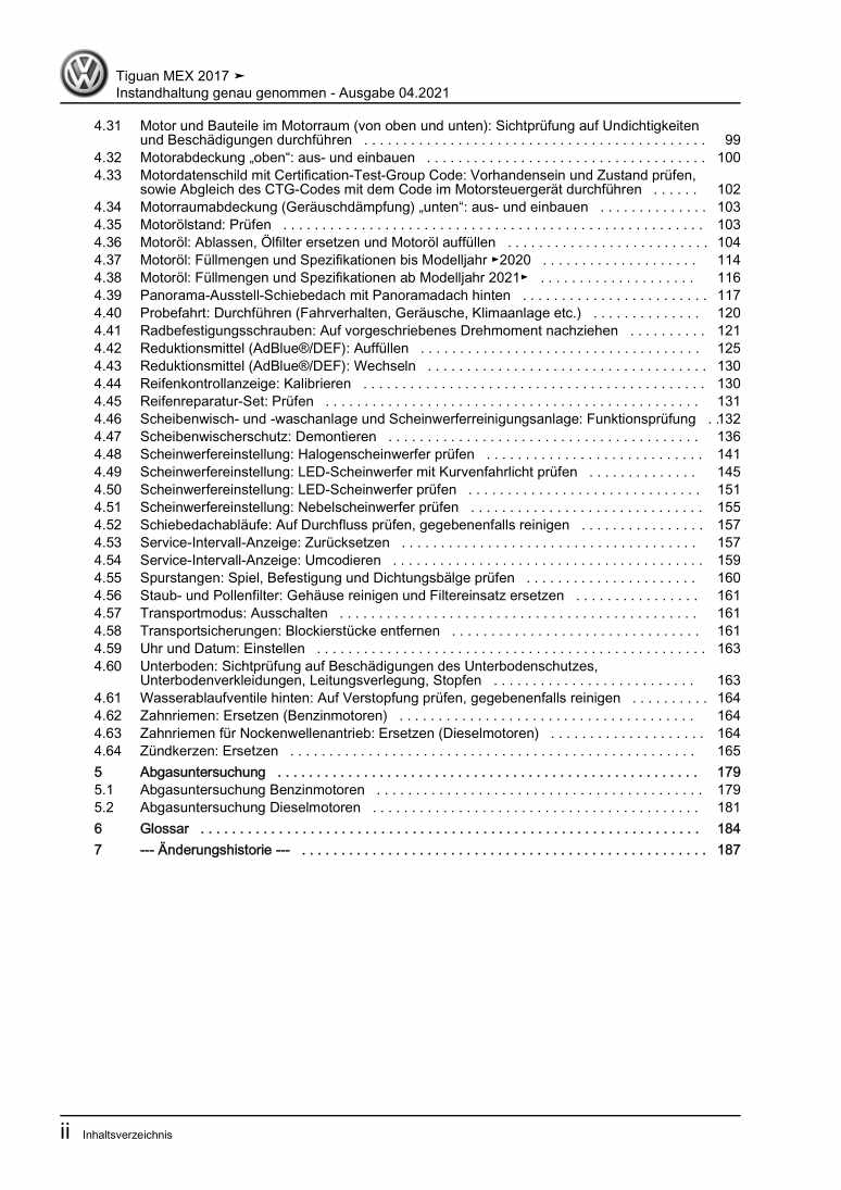 Examplepage for repair manual 3 Instandhaltung genau genommen