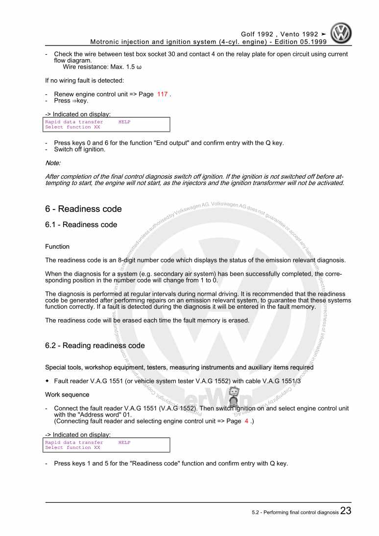 Examplepage for repair manual 2 Motronic injection and ignition system (4-cyl. engine)