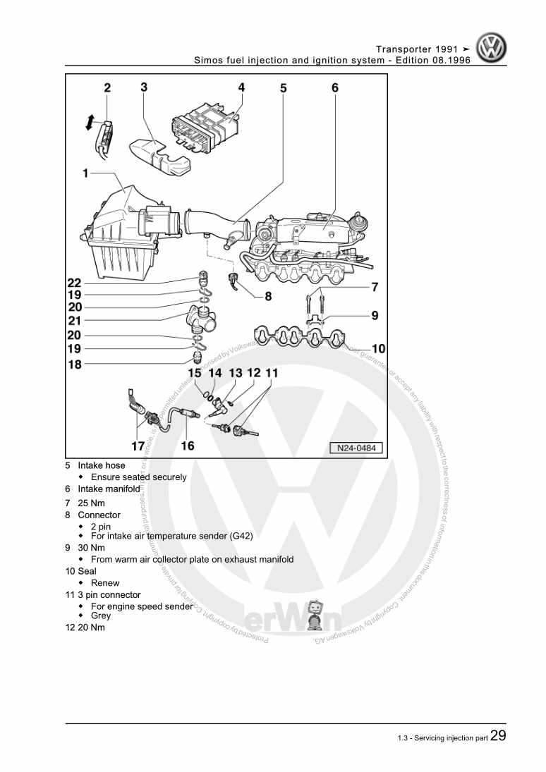 Examplepage for repair manual 3 Simos fuel injection and ignition system