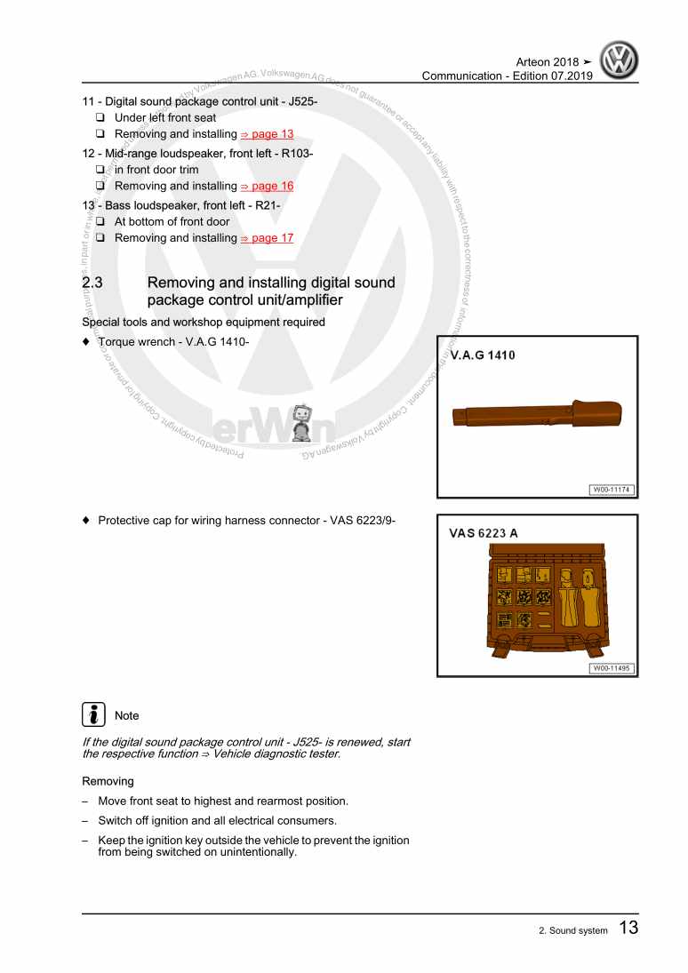 Examplepage for repair manual 3 Communication