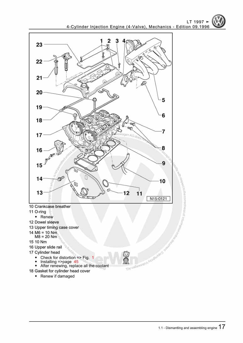 Examplepage for repair manual 2 4-Cylinder Injection Engine (4-Valve), Mechanics