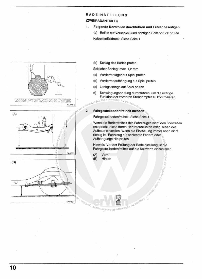 Examplepage for repair manual 3 Radaufhängung, Achsen