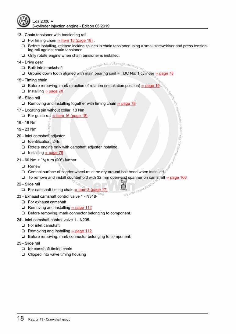 Examplepage for repair manual 2 6-cylinder injection engine