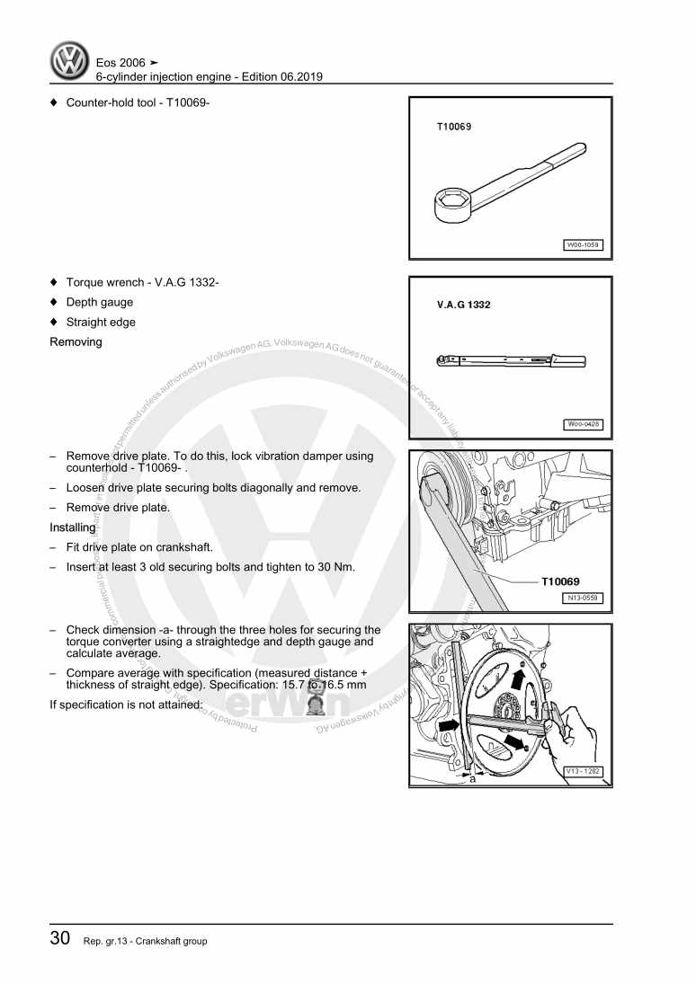 Examplepage for repair manual 3 6-cylinder injection engine