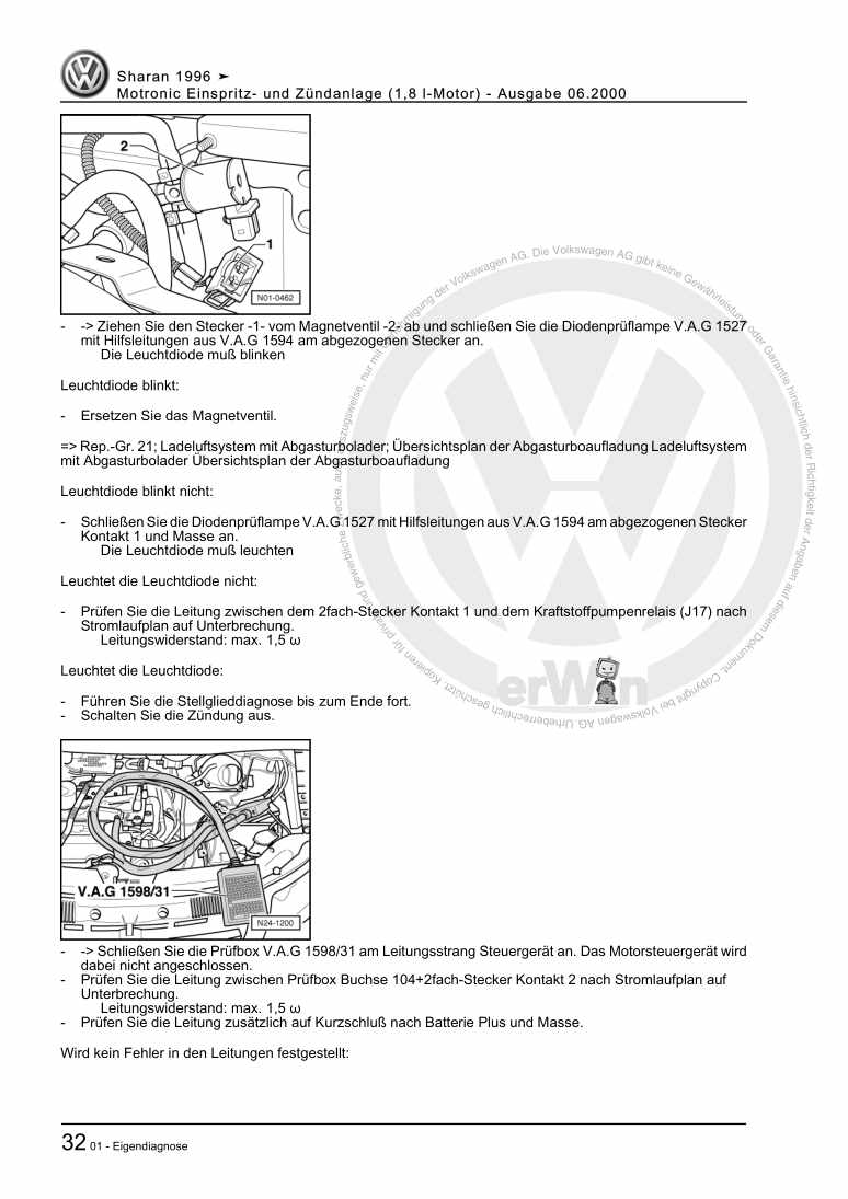 Examplepage for repair manual 3 Motronic Einspritz- und Zündanlage (1,8 l-Motor)