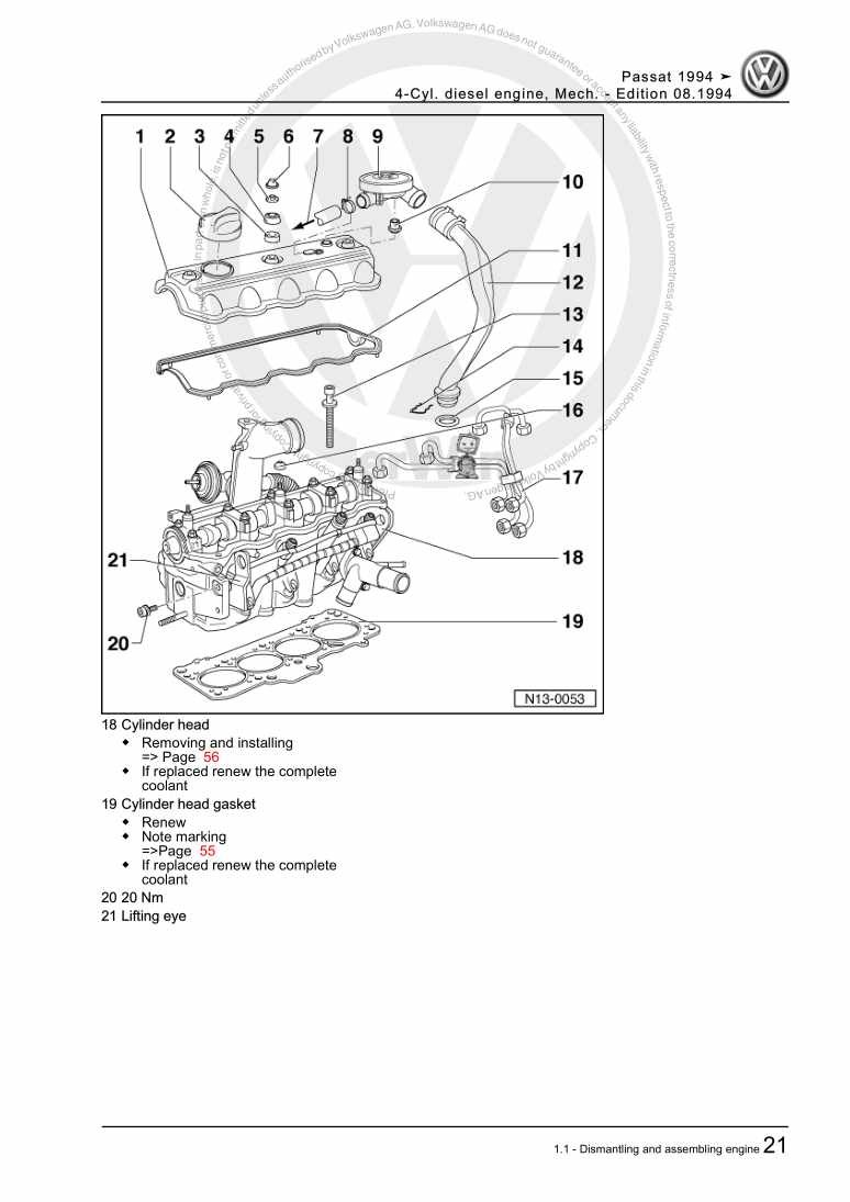 Beispielseite für Reparaturanleitung 2 4-Cyl. diesel engine, Mech.