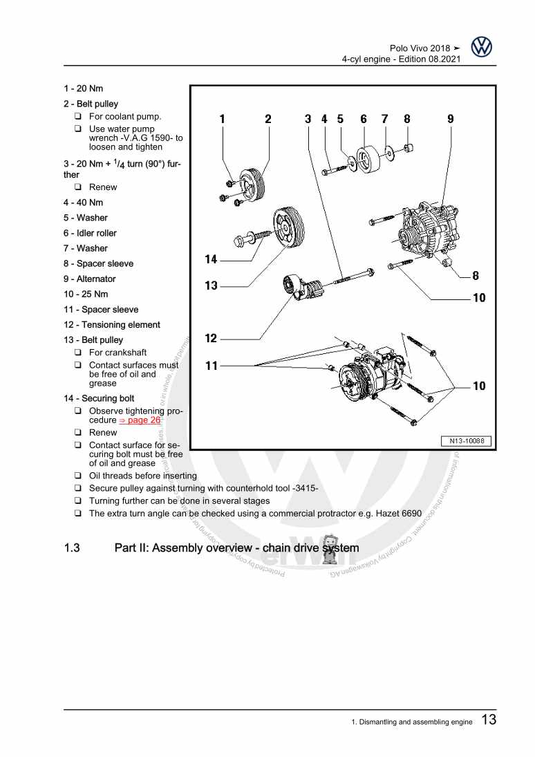 Examplepage for repair manual 3 4-cyl engine