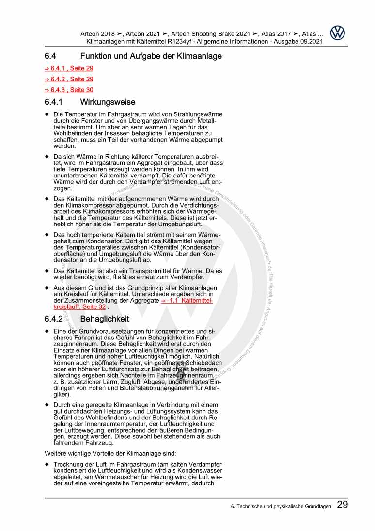 Examplepage for repair manual 3 Klimaanlagen mit Kältemittel R1234yf - Allgemeine Informationen