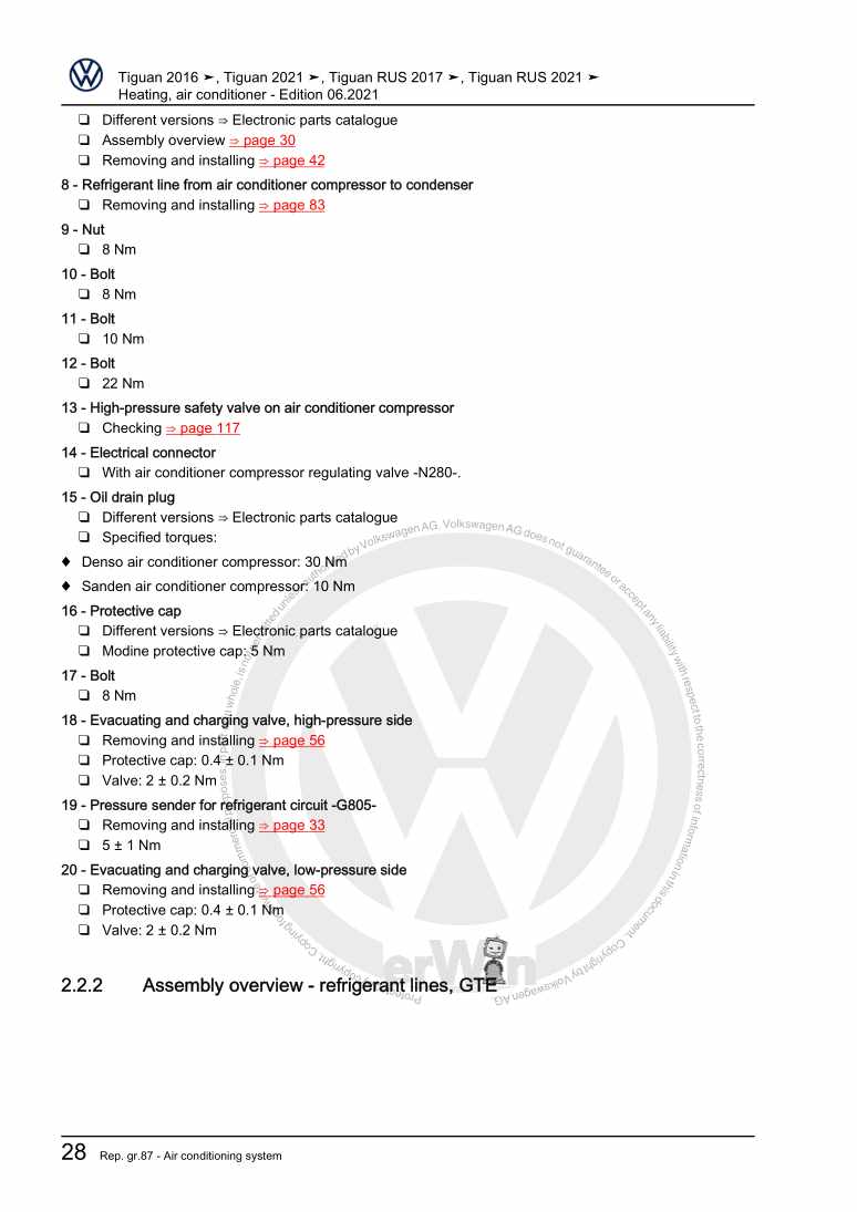 Examplepage for repair manual 2 Heating, air conditioner
