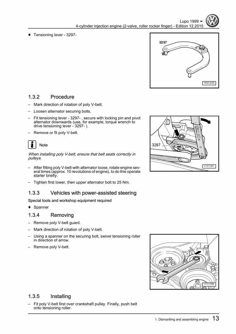 Examplepage for repair manual 3 4-cylinder injection engine (2-valve, roller rocker finger)