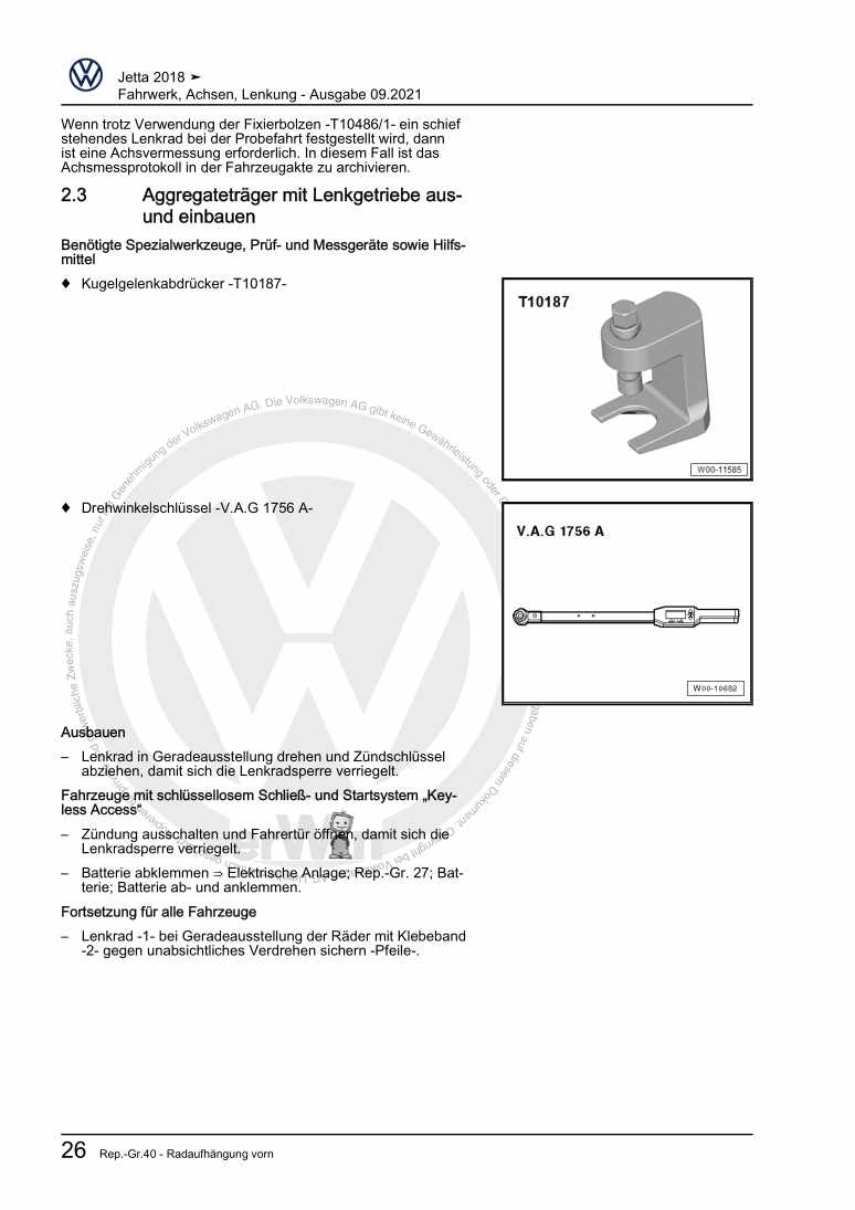 Beispielseite für Reparaturanleitung 3 Fahrwerk, Achsen, Lenkung