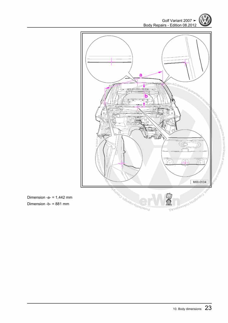 Examplepage for repair manual 2 Body Repairs