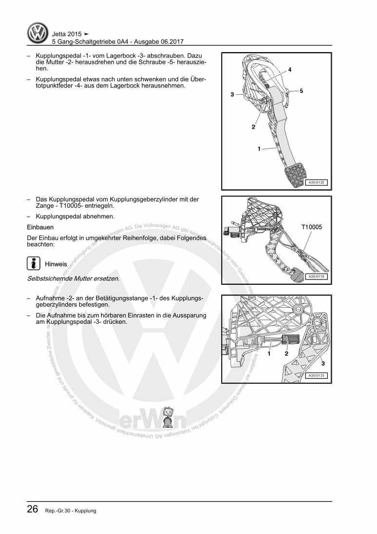 Examplepage for repair manual 5 Gang-Schaltgetriebe 0A4