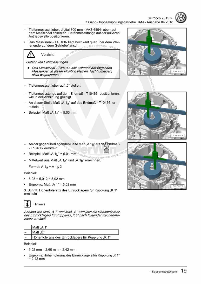 Examplepage for repair manual 2 7 Gang-Doppelkupplungsgetriebe 0AM