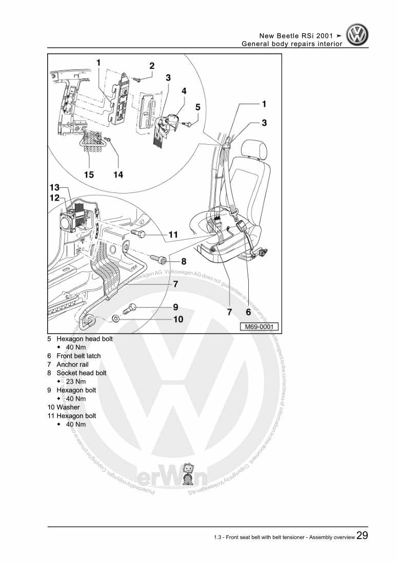 Examplepage for repair manual 3 General body repairs interior