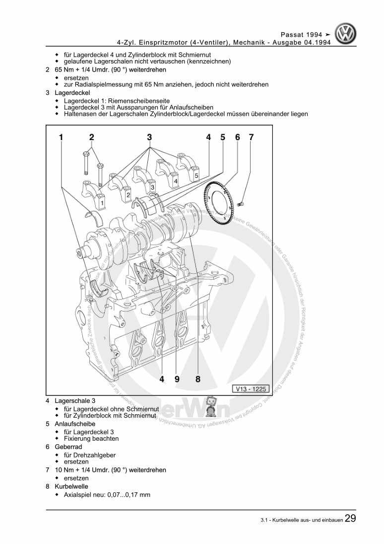 Beispielseite für Reparaturanleitung 3 4-Zyl. Einspritzmotor (4-Ventiler), Mechanik