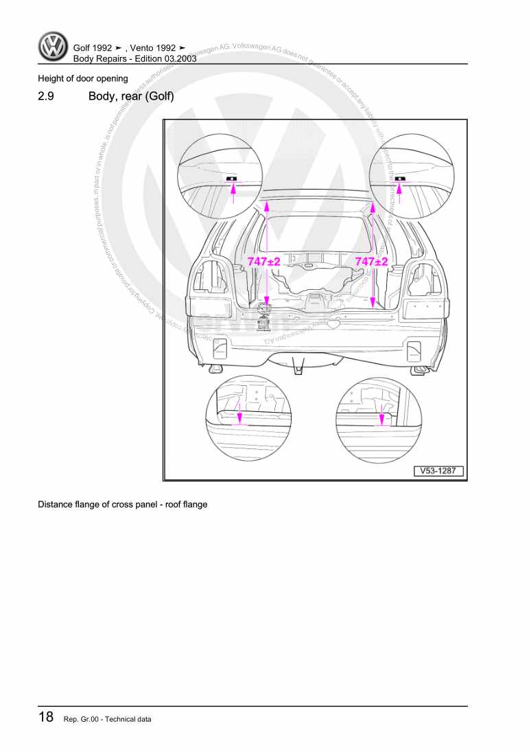 Examplepage for repair manual 3 Body Repairs