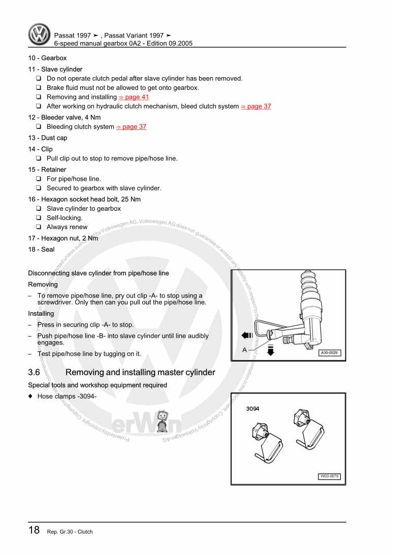 Examplepage for repair manual 2 6-speed manual gearbox 0A2