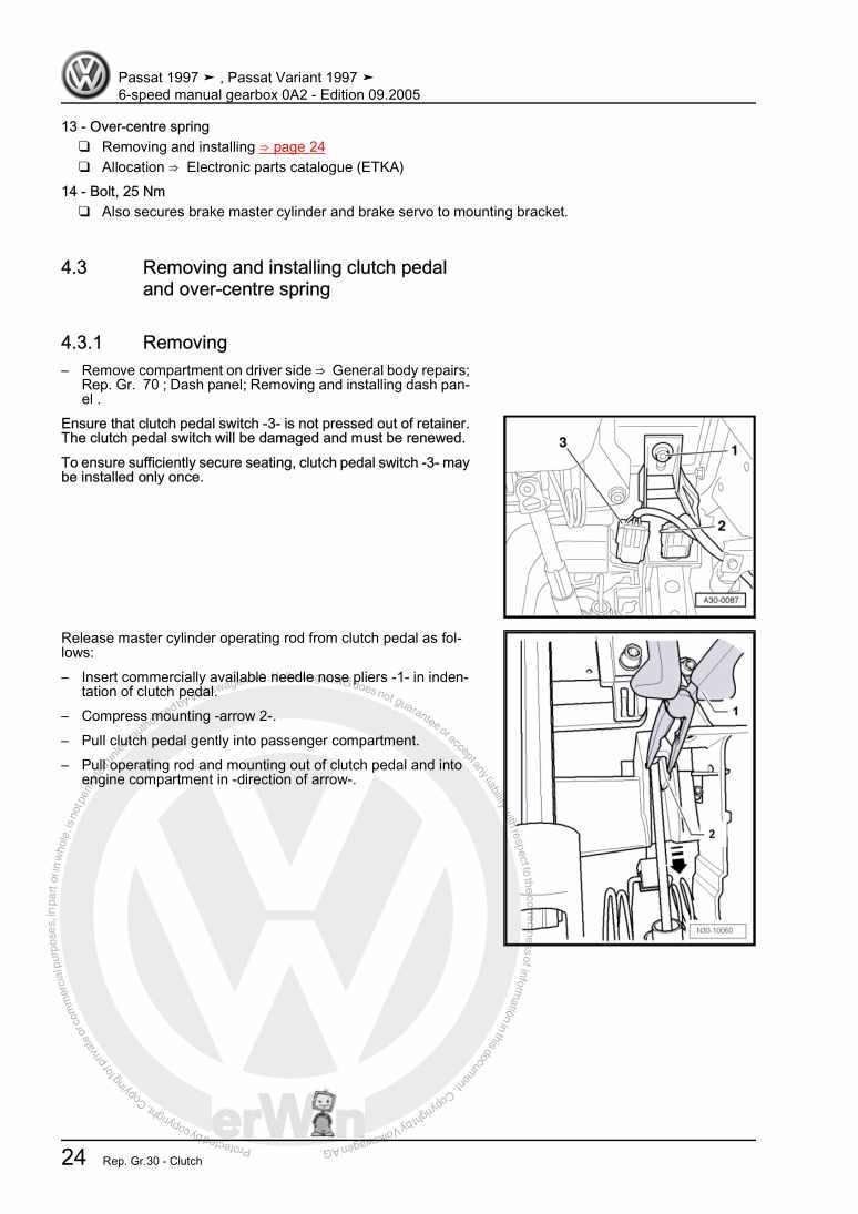 Examplepage for repair manual 3 6-speed manual gearbox 0A2