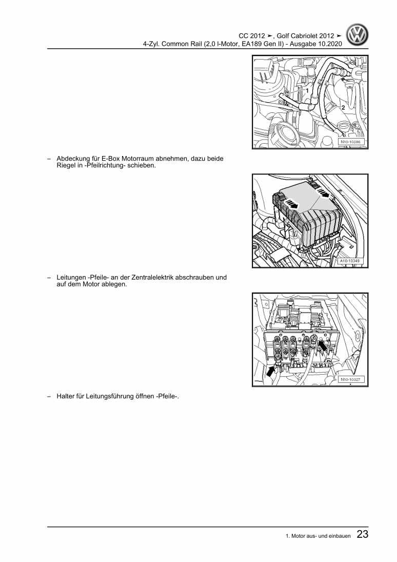 Examplepage for repair manual 2 4-Zyl. Common Rail (2,0 l-Motor, EA189 Gen II)