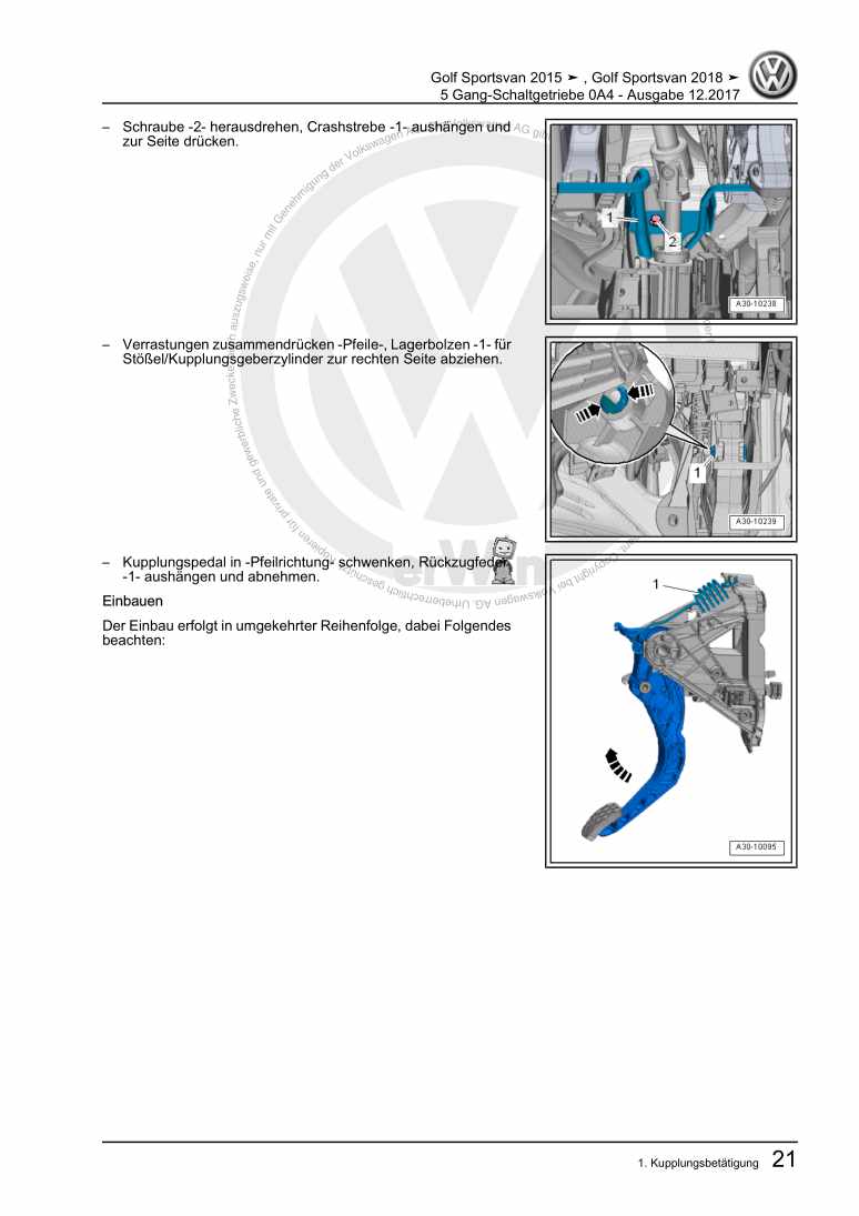 Beispielseite für Reparaturanleitung 3 5 Gang-Schaltgetriebe 0A4