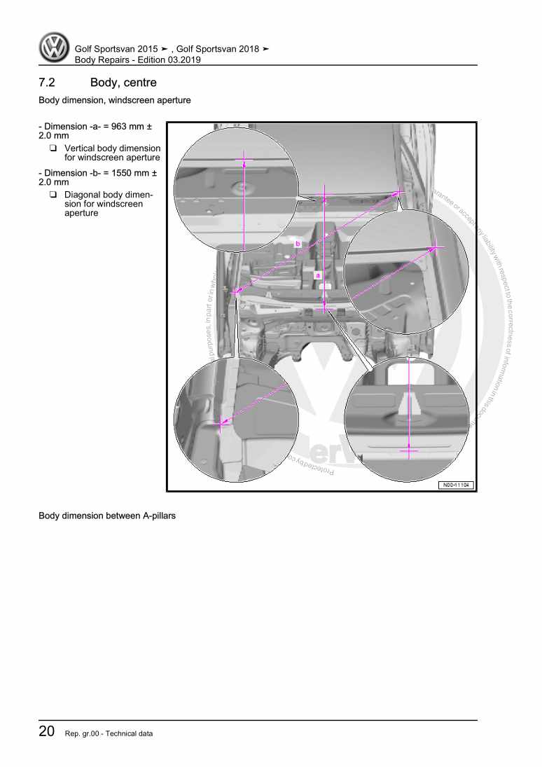 Examplepage for repair manual 2 Body Repairs