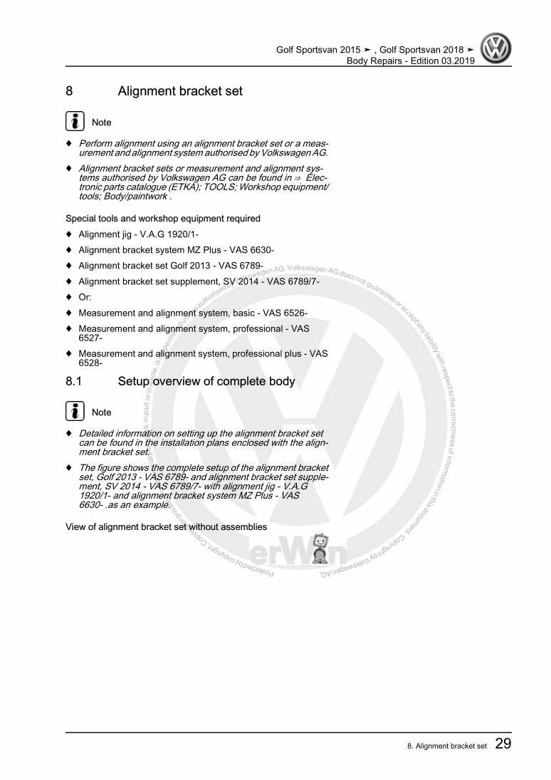 Examplepage for repair manual 3 Body Repairs