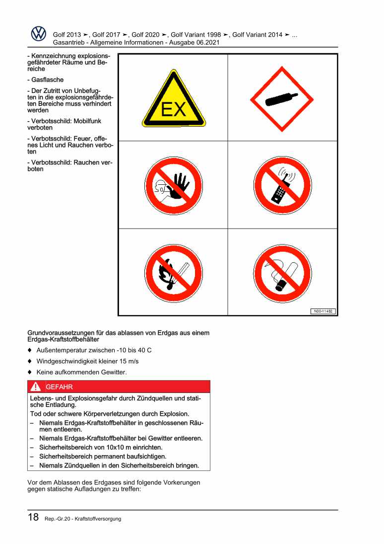 Examplepage for repair manual Gasantrieb - Allgemeine Informationen