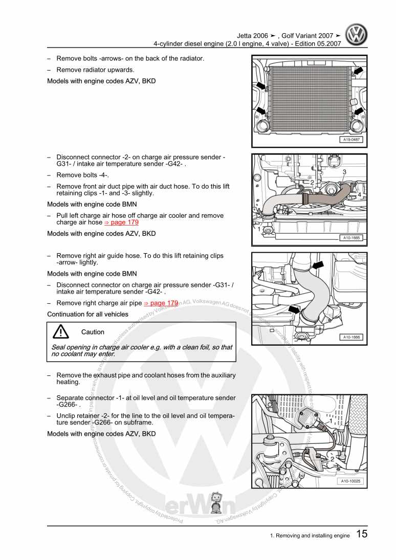 Examplepage for repair manual 2 4-cylinder diesel engine (2.0 l engine, 4 valve)