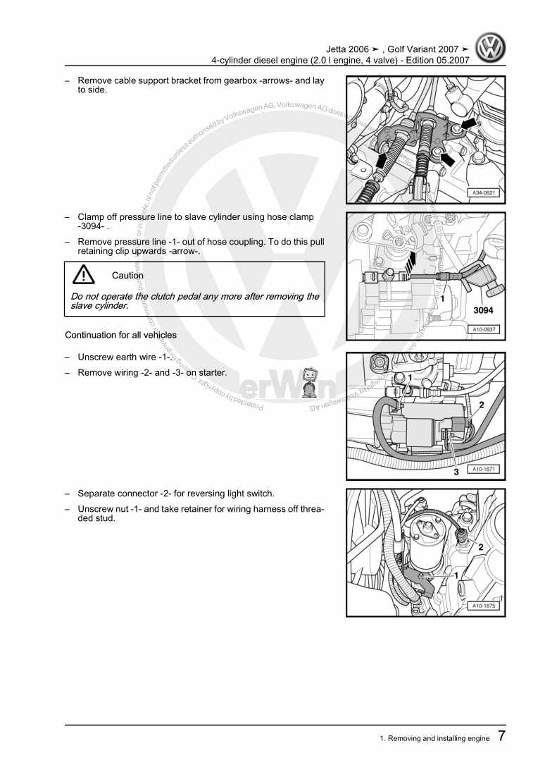 Examplepage for repair manual 3 4-cylinder diesel engine (2.0 l engine, 4 valve)
