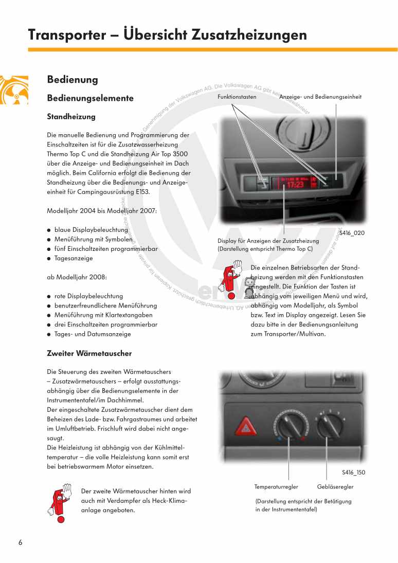 Examplepage for repair manual Nr. 416: Zusatzheizungen - Teil 2 Volkswagen Nutzfahrzeuge