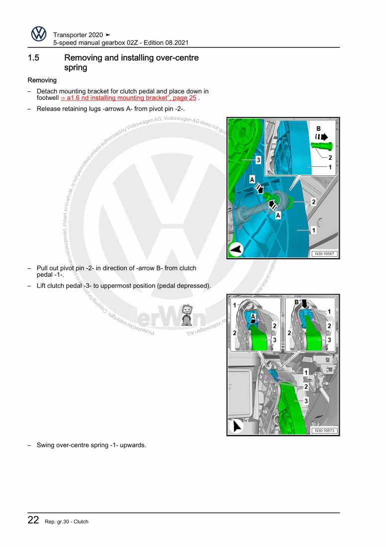 Examplepage for repair manual 3 5-speed manual gearbox 02Z