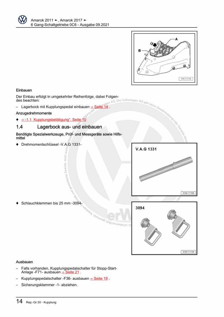 Examplepage for repair manual 6 Gang-Schaltgetriebe 0C6