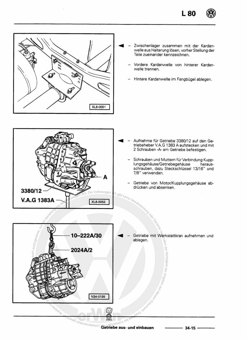 Beispielseite für Reparaturanleitung 3 5-Gang-Schaltgetriebe