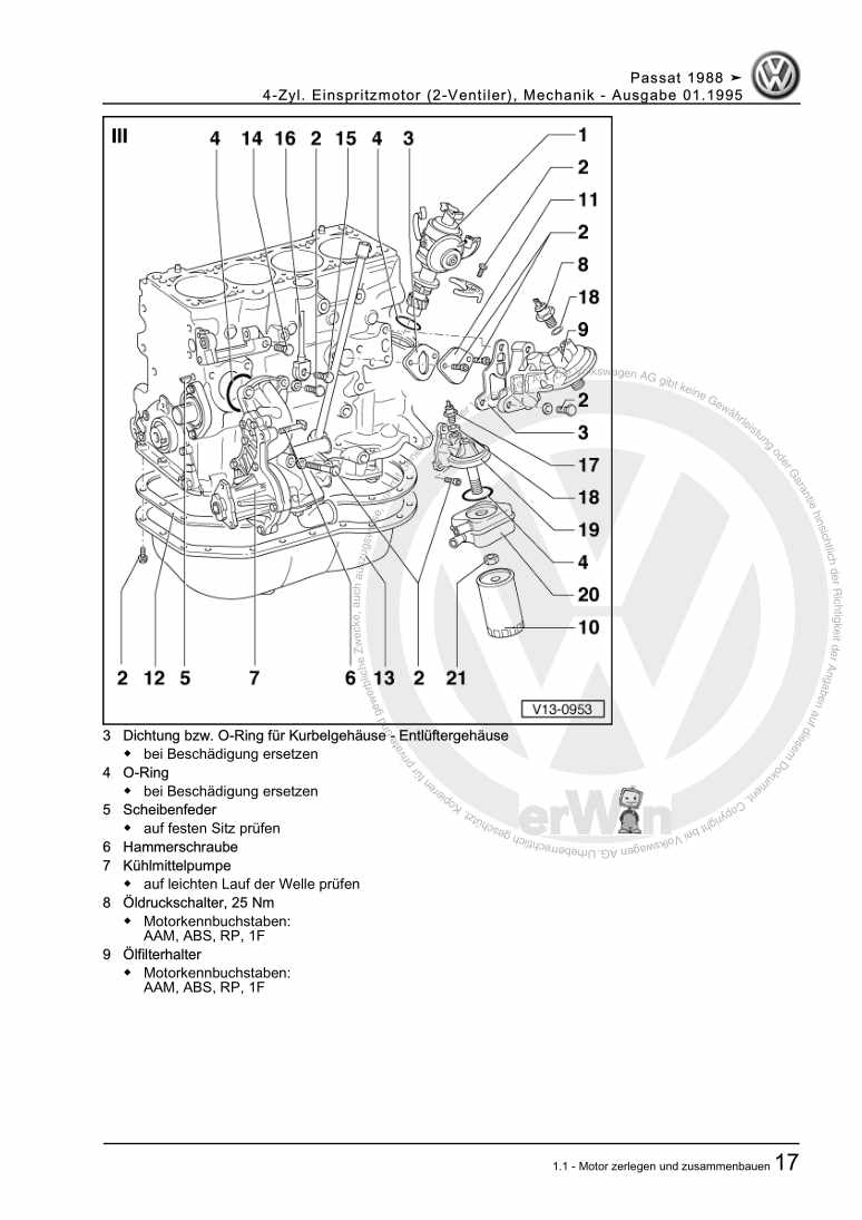 Beispielseite für Reparaturanleitung 4-Zyl. Einspritzmotor (2-Ventiler), Mechanik