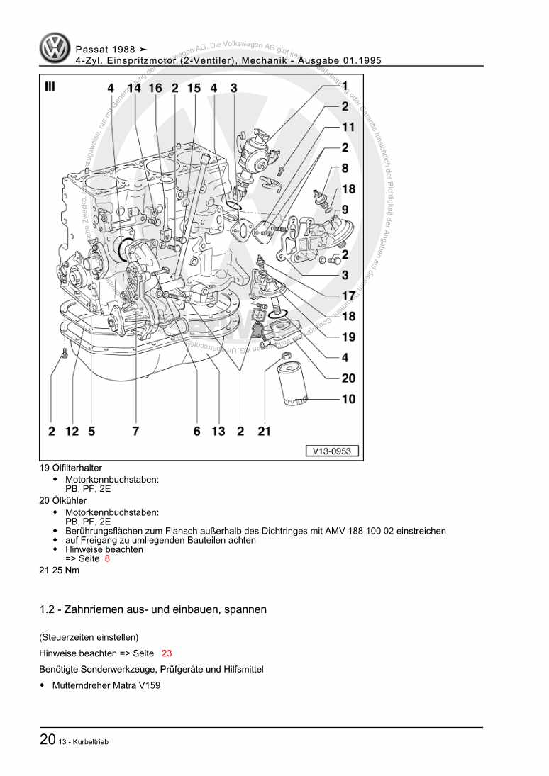Beispielseite für Reparaturanleitung 2 4-Zyl. Einspritzmotor (2-Ventiler), Mechanik