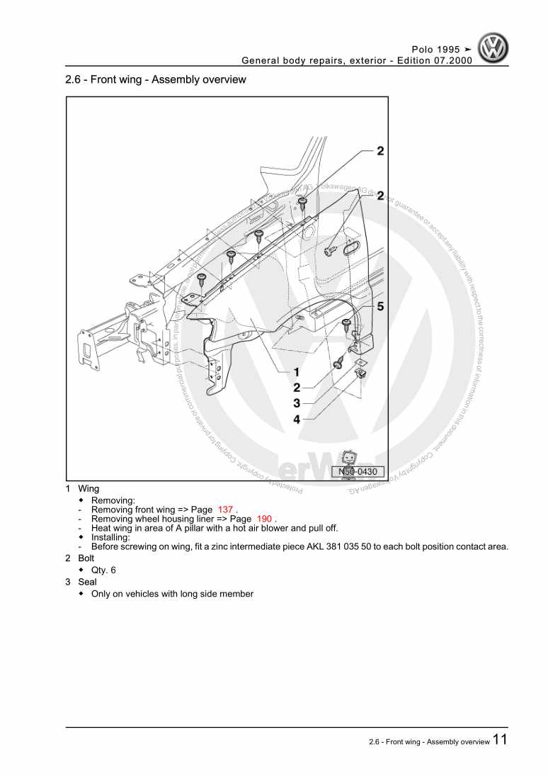 Examplepage for repair manual 2 General body repairs, exterior