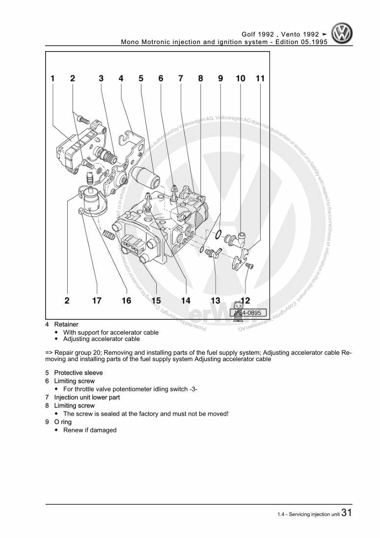 Examplepage for repair manual 3 Mono Motronic injection and ignition system