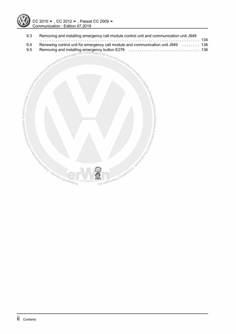 Examplepage for repair manual 3 Communication