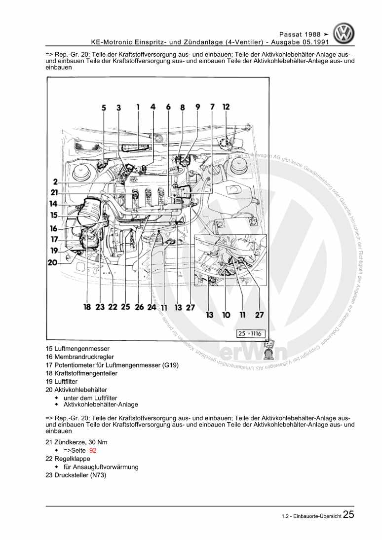 Examplepage for repair manual 2 KE-Motronic Einspritz- und Zündanlage (4-Ventiler)