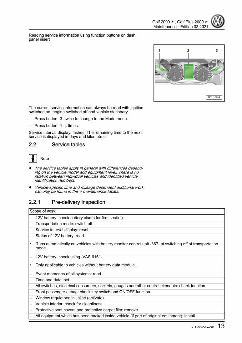 Examplepage for repair manual 3 Maintenance