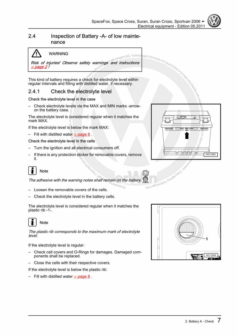 Examplepage for repair manual Electrical equipment
